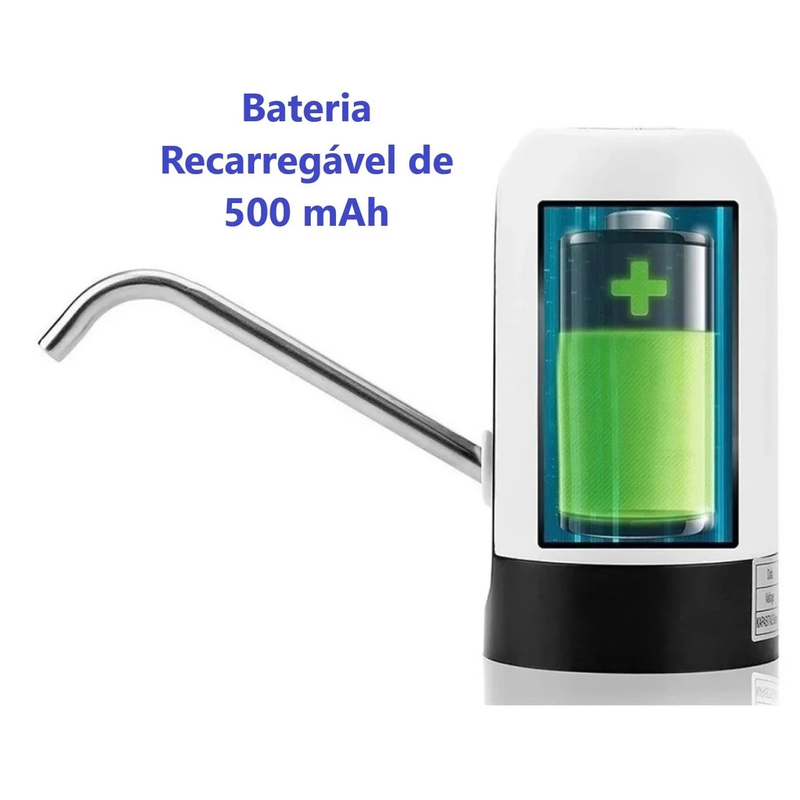 Bomba D'água Elétrica para Galão Garrafão 20L Universal Dispenser Automático Bebedouro com Carregamento USB Recarregável