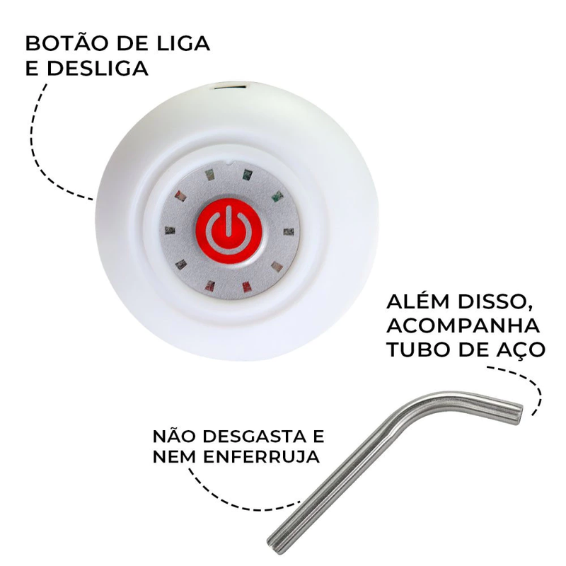 Bomba D'água Elétrica para Galão Garrafão 20L Universal Dispenser Automático Bebedouro com Carregamento USB Recarregável