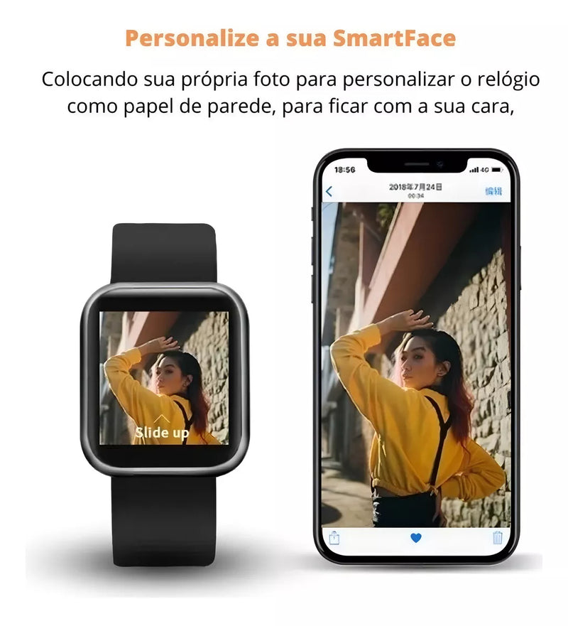 Relógio Smartwatch Digital D20 ULTRA Y68 Masculino / Feminino + Fone Sem fio